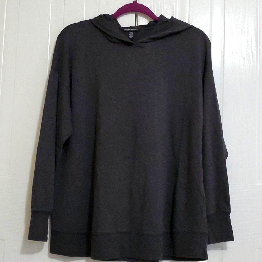 EILEEN FISHER size M  deep grey. [Hoody]excellent condition Look new